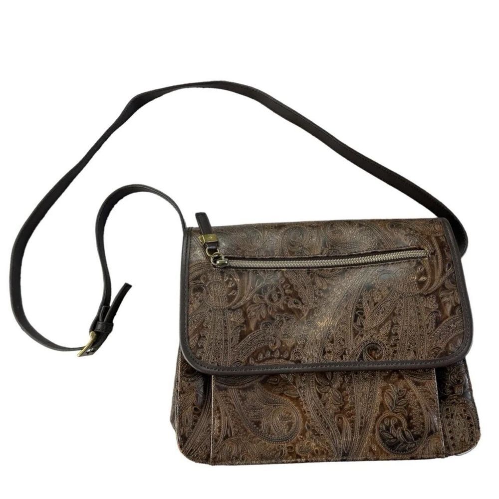 Relic Handbag Womens Brown Western Vegan Leather Crossbody Paisley Fossil